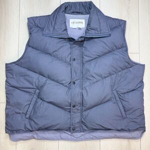 VTG Excalibur Mens 3XL Gray Goose Down Puffer Vest Zip Snap Outdoor 80s Winter